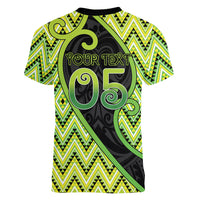 Custom Aotearoa Atua Tanemahuta Women V-Neck T-Shirt God Of Forests Koru Patterns Koru Patterns