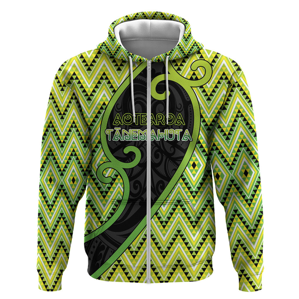 Custom Aotearoa Atua Tanemahuta Zip Hoodie God Of Forests Koru Patterns Koru Patterns