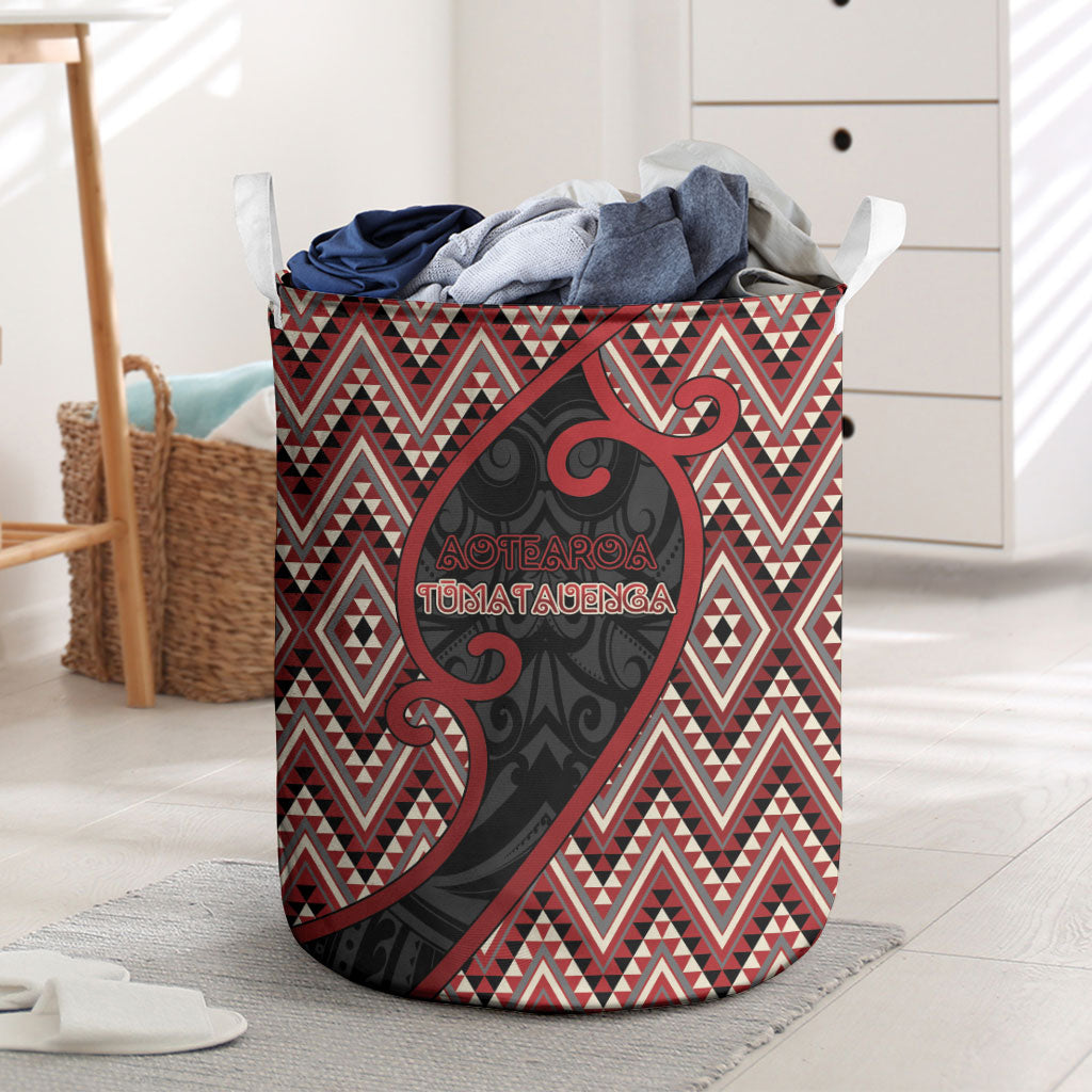 Aotearoa Atua Tumatauenga Laundry Basket God Of War Koru Patterns