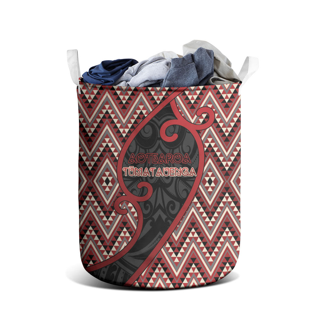 Aotearoa Atua Tumatauenga Laundry Basket God Of War Koru Patterns