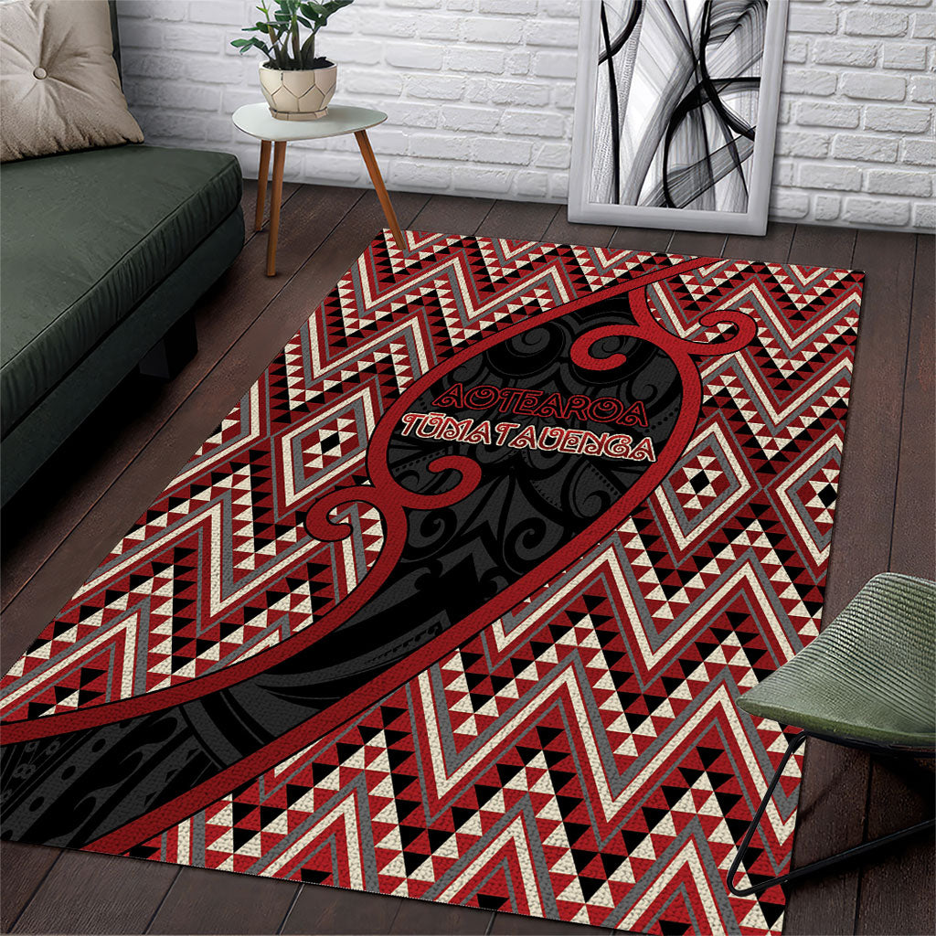 Aotearoa Atua Tumatauenga Area Rug God Of War Koru Patterns