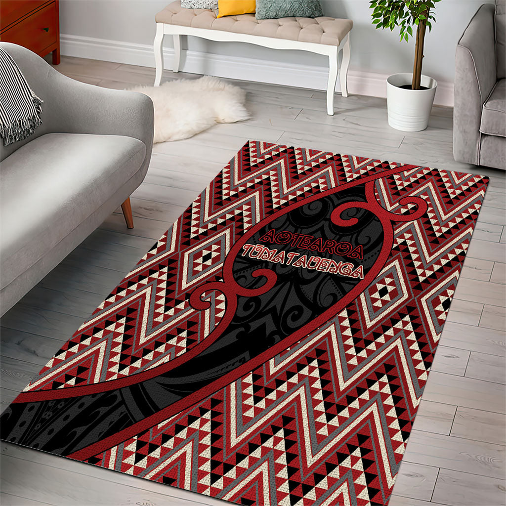 Aotearoa Atua Tumatauenga Area Rug God Of War Koru Patterns