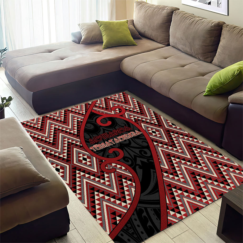 Aotearoa Atua Tumatauenga Area Rug God Of War Koru Patterns