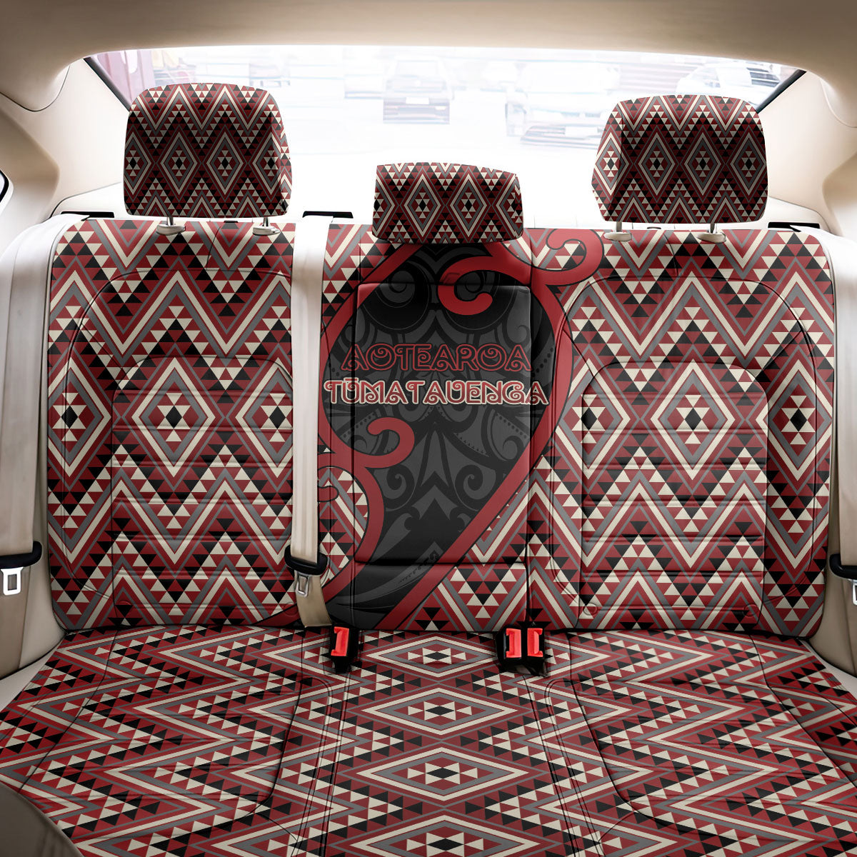 Aotearoa Atua Tumatauenga Back Car Seat Cover God Of War Koru Patterns