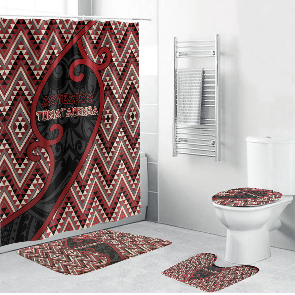 Aotearoa Atua Tumatauenga Bathroom Set God Of War Koru Patterns