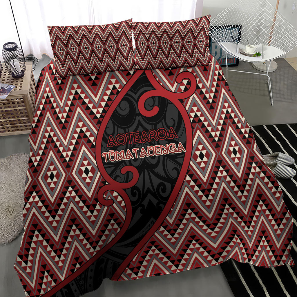 Aotearoa Atua Tumatauenga Bedding Set God Of War Koru Patterns
