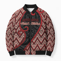 Custom Aotearoa Atua Tumatauenga Bomber Puffer Jacket God Of War Koru Patterns