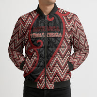Custom Aotearoa Atua Tumatauenga Bomber Puffer Jacket God Of War Koru Patterns