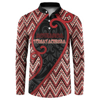 Custom Aotearoa Atua Tumatauenga Button Sweatshirt God Of War Koru Patterns