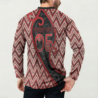 Custom Aotearoa Atua Tumatauenga Button Sweatshirt God Of War Koru Patterns