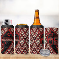 Custom Aotearoa Atua Tumatauenga 4 in 1 Can Cooler Tumbler God Of War Koru Patterns