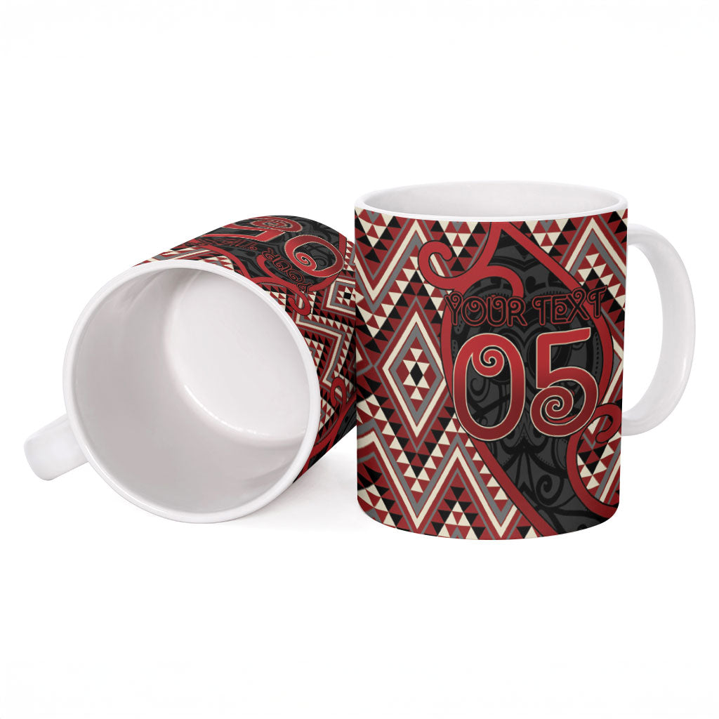 Custom Aotearoa Atua Tumatauenga Ceramic Mug God Of War Koru Patterns