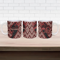 Custom Aotearoa Atua Tumatauenga Ceramic Mug God Of War Koru Patterns