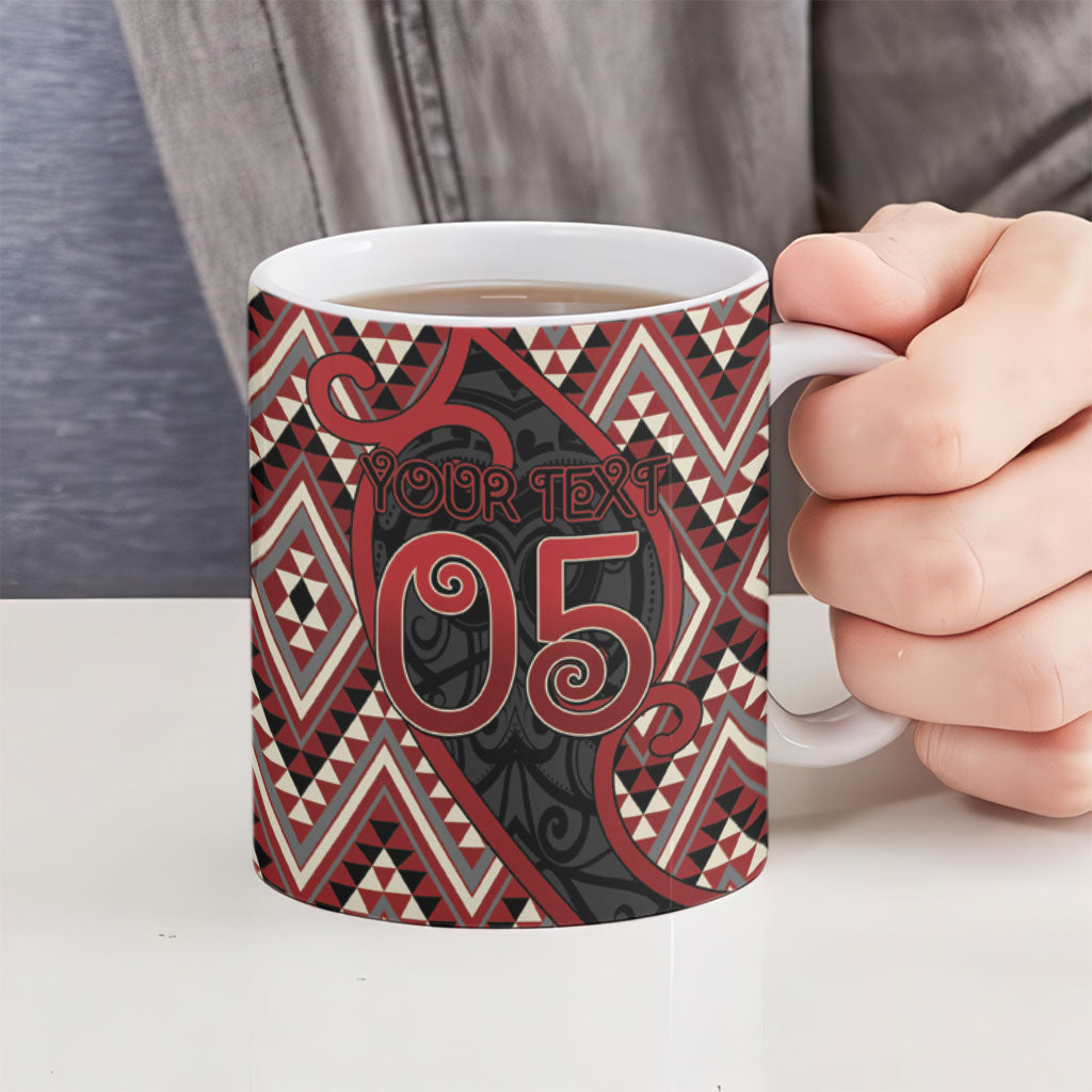 Custom Aotearoa Atua Tumatauenga Ceramic Mug God Of War Koru Patterns