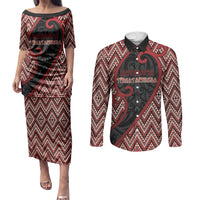 Custom Aotearoa Atua Tumatauenga Couples Matching Puletasi and Long Sleeve Button Shirt God Of War Koru Patterns