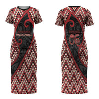 Custom Aotearoa Atua Tumatauenga Couples Matching Short Sleeve Bodycon Dress and Hawaiian Shirt God Of War Koru Patterns