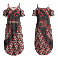 Custom Aotearoa Atua Tumatauenga Couples Matching Summer Maxi Dress and Long Sleeve Button Shirt God Of War Koru Patterns