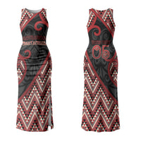 Custom Aotearoa Atua Tumatauenga Couples Matching Tank Maxi Dress and Long Sleeve Button Shirt God Of War Koru Patterns