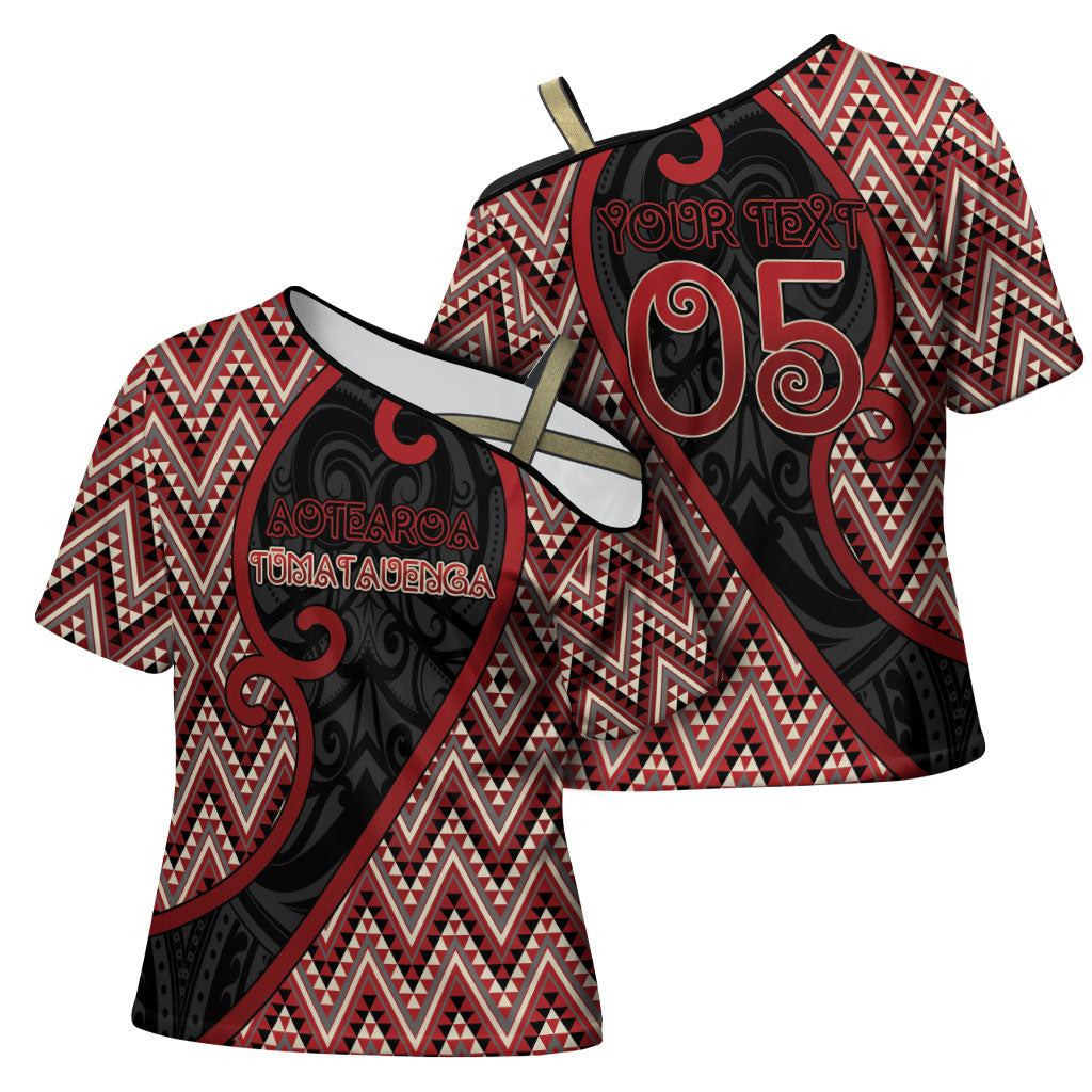Custom Aotearoa Atua Tumatauenga Cross Shoulder Shirt God Of War Koru Patterns