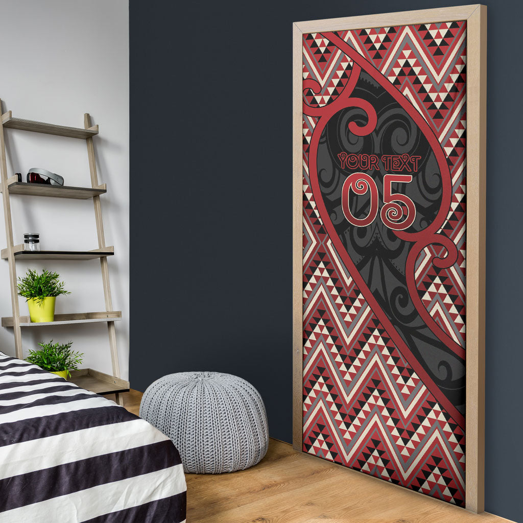Custom Aotearoa Atua Tumatauenga Door Cover God Of War Koru Patterns