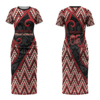 Custom Aotearoa Atua Tumatauenga Family Matching Short Sleeve Bodycon Dress and Hawaiian Shirt God Of War Koru Patterns