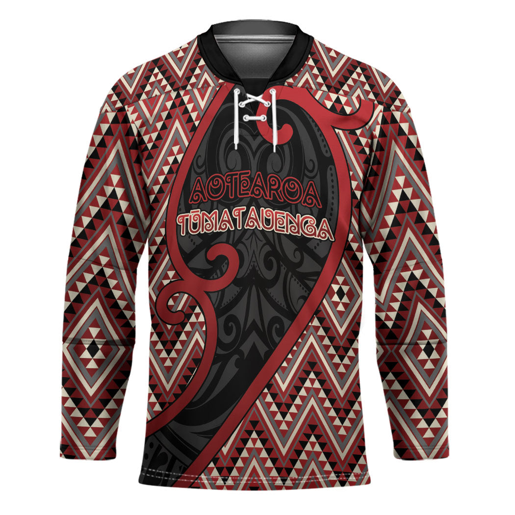 Custom Aotearoa Atua Tumatauenga Hockey Jersey God Of War Koru Patterns