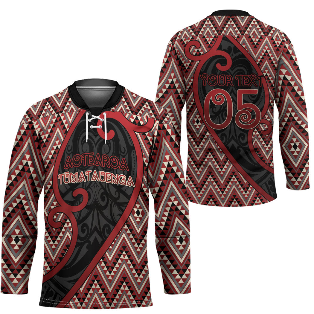Custom Aotearoa Atua Tumatauenga Hockey Jersey God Of War Koru Patterns