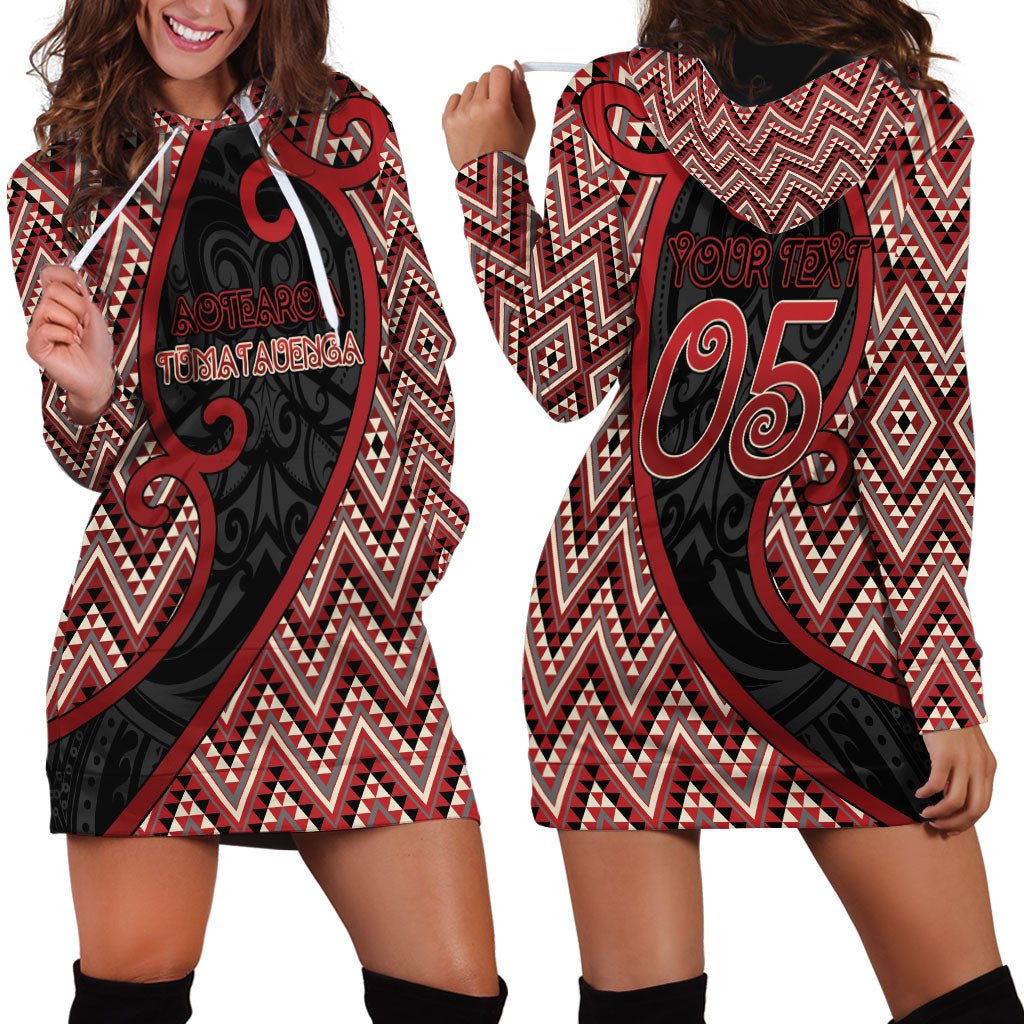 Custom Aotearoa Atua Tumatauenga Hoodie Dress God Of War Koru Patterns
