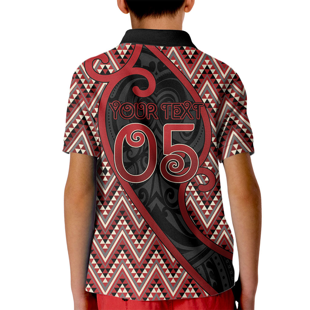 Custom Aotearoa Atua Tumatauenga Kid Polo Shirt God Of War Koru Patterns