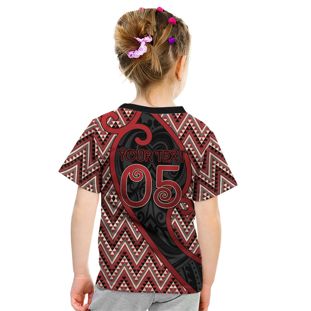 Custom Aotearoa Atua Tumatauenga Kid T Shirt God Of War Koru Patterns