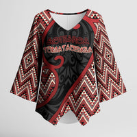 Custom Aotearoa Atua Tumatauenga Kimono Sleeve Blouse God Of War Koru Patterns