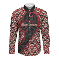 Custom Aotearoa Atua Tumatauenga Long Sleeve Button Shirt God Of War Koru Patterns