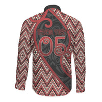 Custom Aotearoa Atua Tumatauenga Long Sleeve Button Shirt God Of War Koru Patterns