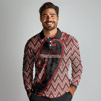 Custom Aotearoa Atua Tumatauenga Long Sleeve Polo Shirt God Of War Koru Patterns