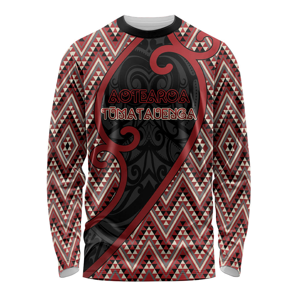 Custom Aotearoa Atua Tumatauenga Long Sleeve Shirt God Of War Koru Patterns