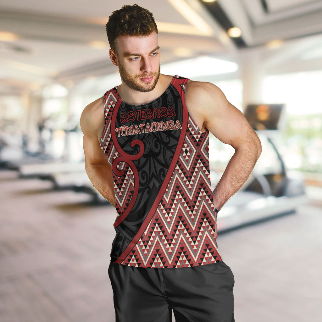 Custom Aotearoa Atua Tumatauenga Men Tank Top God Of War Koru Patterns