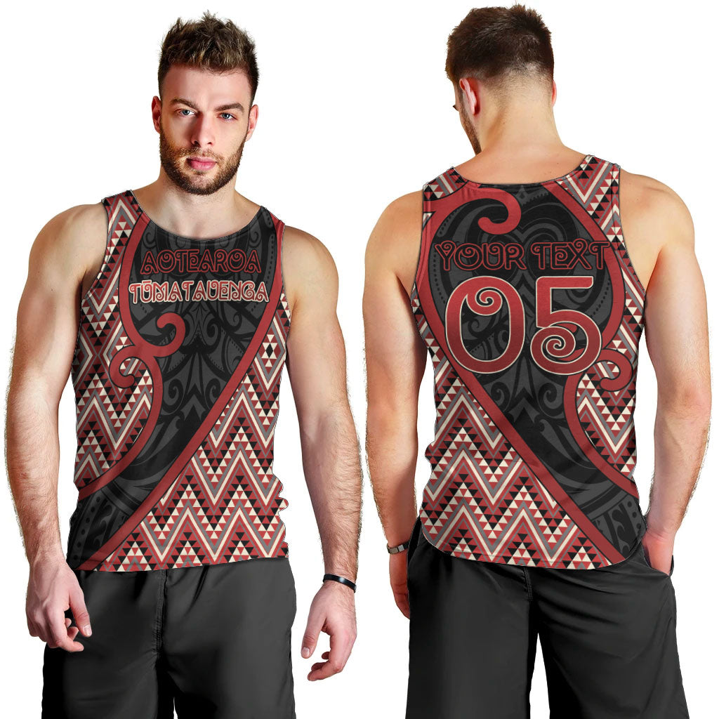 Custom Aotearoa Atua Tumatauenga Men Tank Top God Of War Koru Patterns