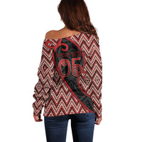 Custom Aotearoa Atua Tumatauenga Off Shoulder Sweater God Of War Koru Patterns