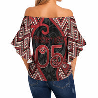 Custom Aotearoa Atua Tumatauenga Off Shoulder Wrap Waist Top God Of War Koru Patterns