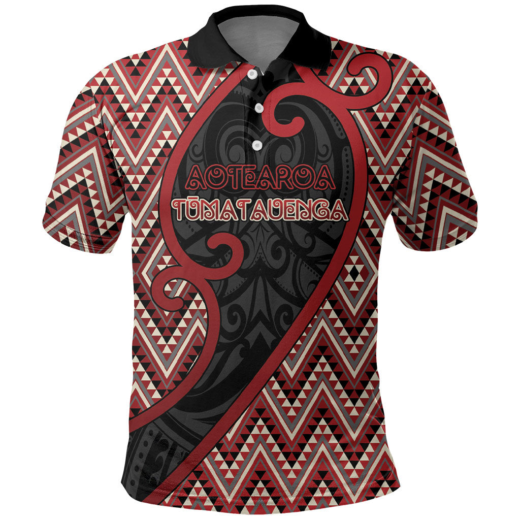 Custom Aotearoa Atua Tumatauenga Polo Shirt God Of War Koru Patterns