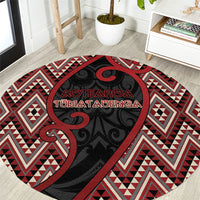 Aotearoa Atua Tumatauenga Round Carpet God Of War Koru Patterns