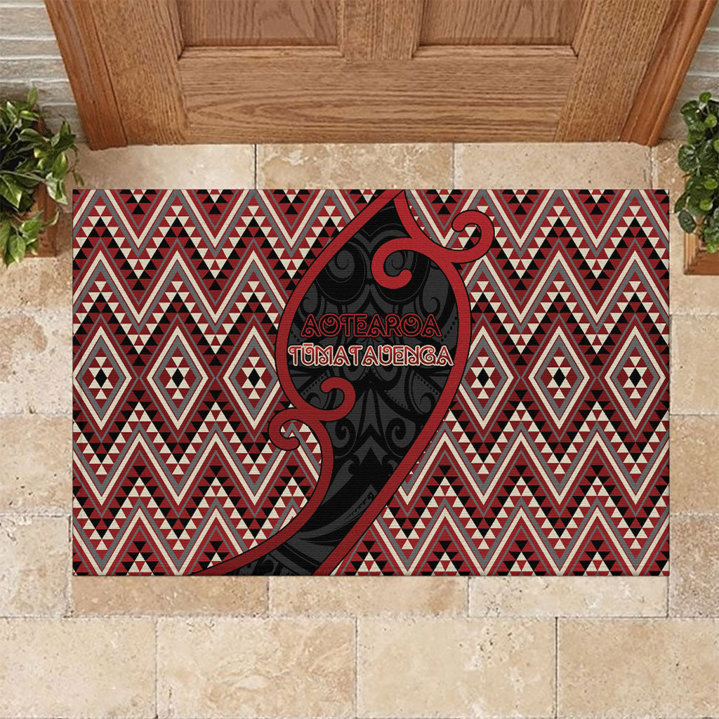 Aotearoa Atua Tumatauenga Rubber Doormat God Of War Koru Patterns