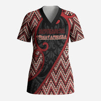 Custom Aotearoa Atua Tumatauenga Scrub Top God Of War Koru Patterns