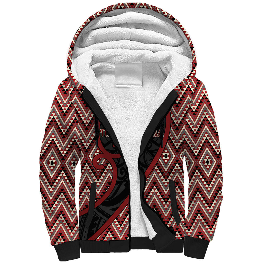 Custom Aotearoa Atua Tumatauenga Sherpa Hoodie God Of War Koru Patterns