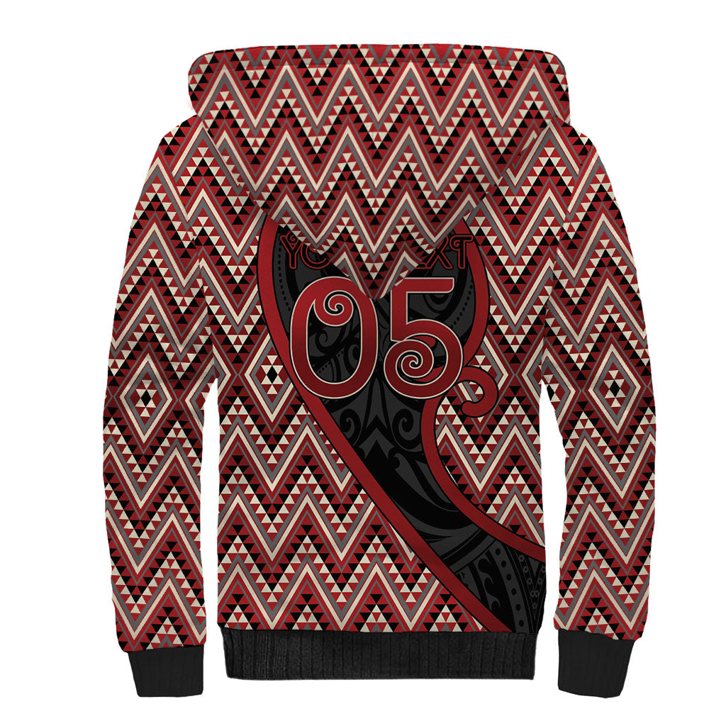 Custom Aotearoa Atua Tumatauenga Sherpa Hoodie God Of War Koru Patterns