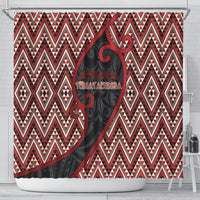 Aotearoa Atua Tumatauenga Shower Curtain God Of War Koru Patterns