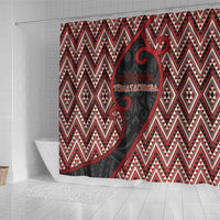 Aotearoa Atua Tumatauenga Shower Curtain God Of War Koru Patterns