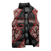 Custom Aotearoa Atua Tumatauenga Sleeveless Puffer Jacket God Of War Koru Patterns