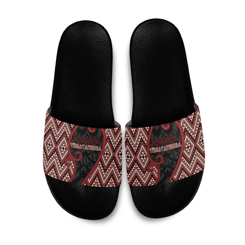Aotearoa Atua Tumatauenga Slide Sandals God Of War Koru Patterns