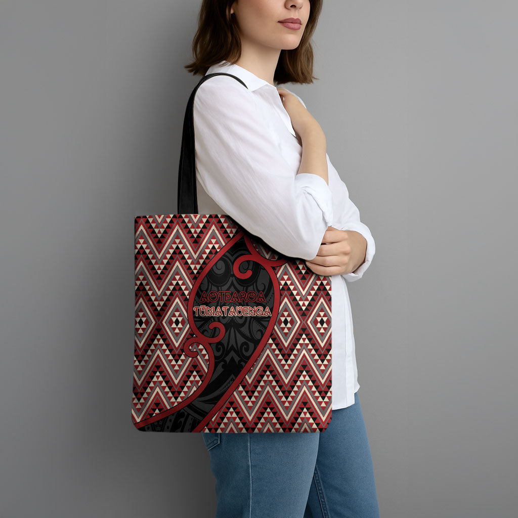 Aotearoa Atua Tumatauenga Tote Bag God Of War Koru Patterns